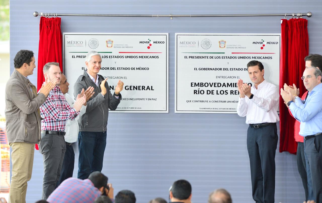 ENTREGAN ENRIQUE PEÑA Y ALFREDO DEL MAZO OBRAS QUE REDUCIRÁN INUNDACIONES