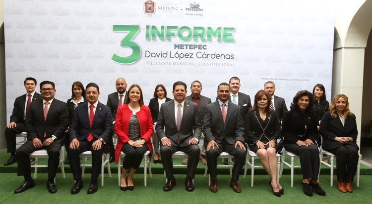 PRESENTA DAVID LÓPEZ CÁRDENAS 3ER INFORME DE GOBIERNO EN SESIÓN DE CABILDO DE METEPEC
