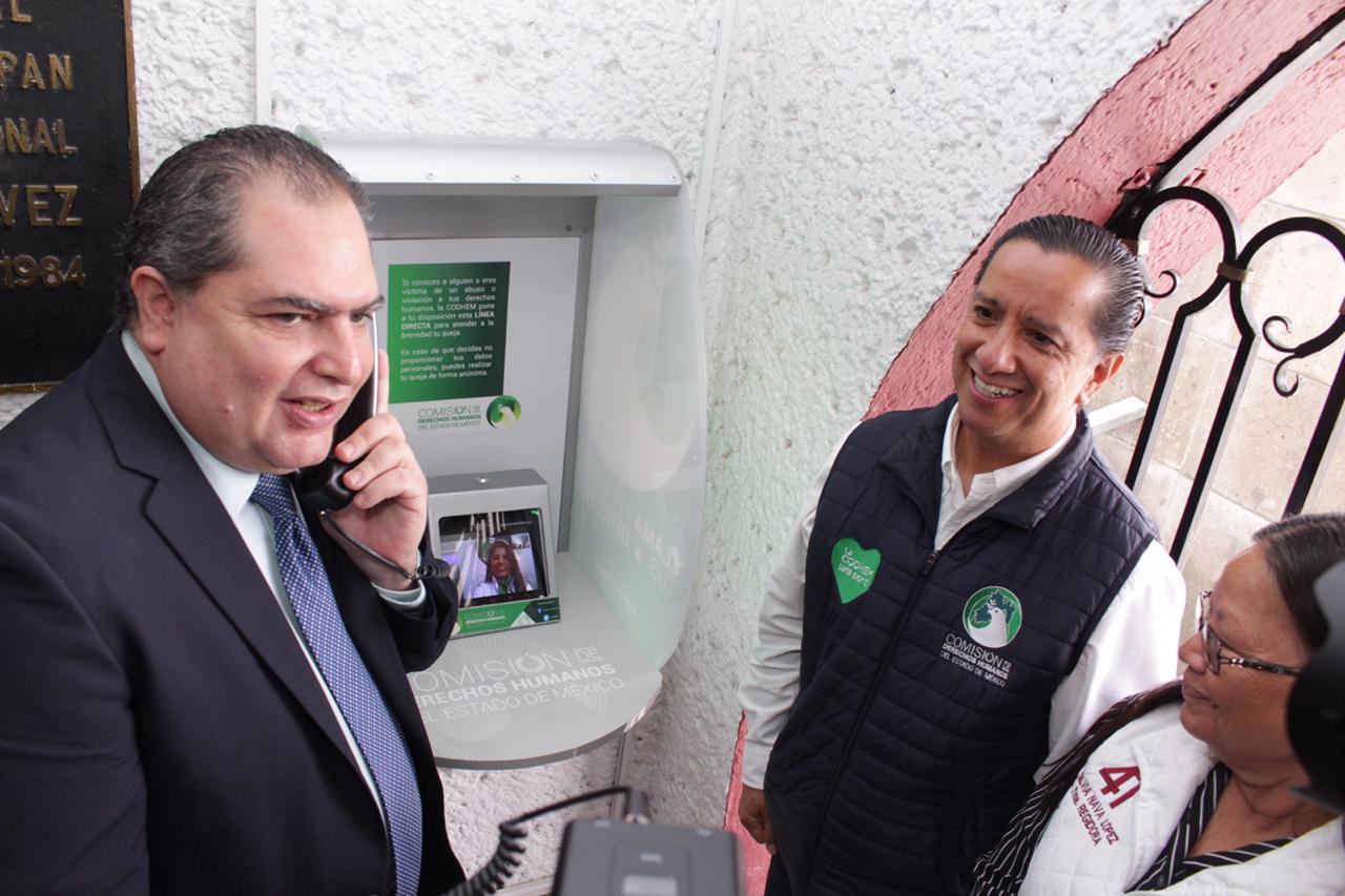 INAUGURAN CASETA DE VIDEOLLAMADAS DE LA COMISIÓN DE DERECHOS HUMANOS EDOMÉX, EN ATIZAPÁN DE ZARAGOZA