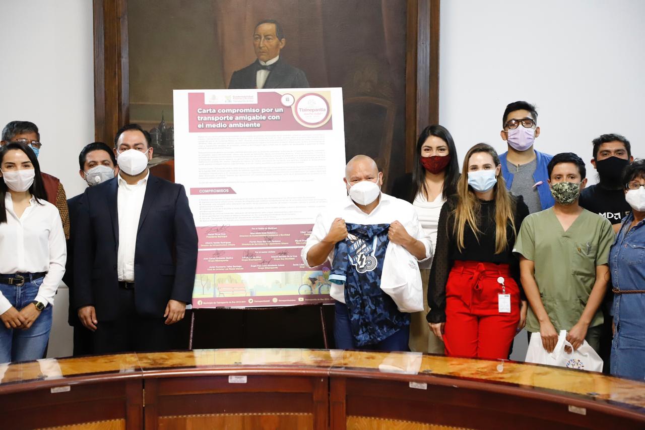 FIRMA EL MUNICIPIO DE TLALNEPANTLA CARTA COMPROMISO PARA APOYAR A CICLISTAS