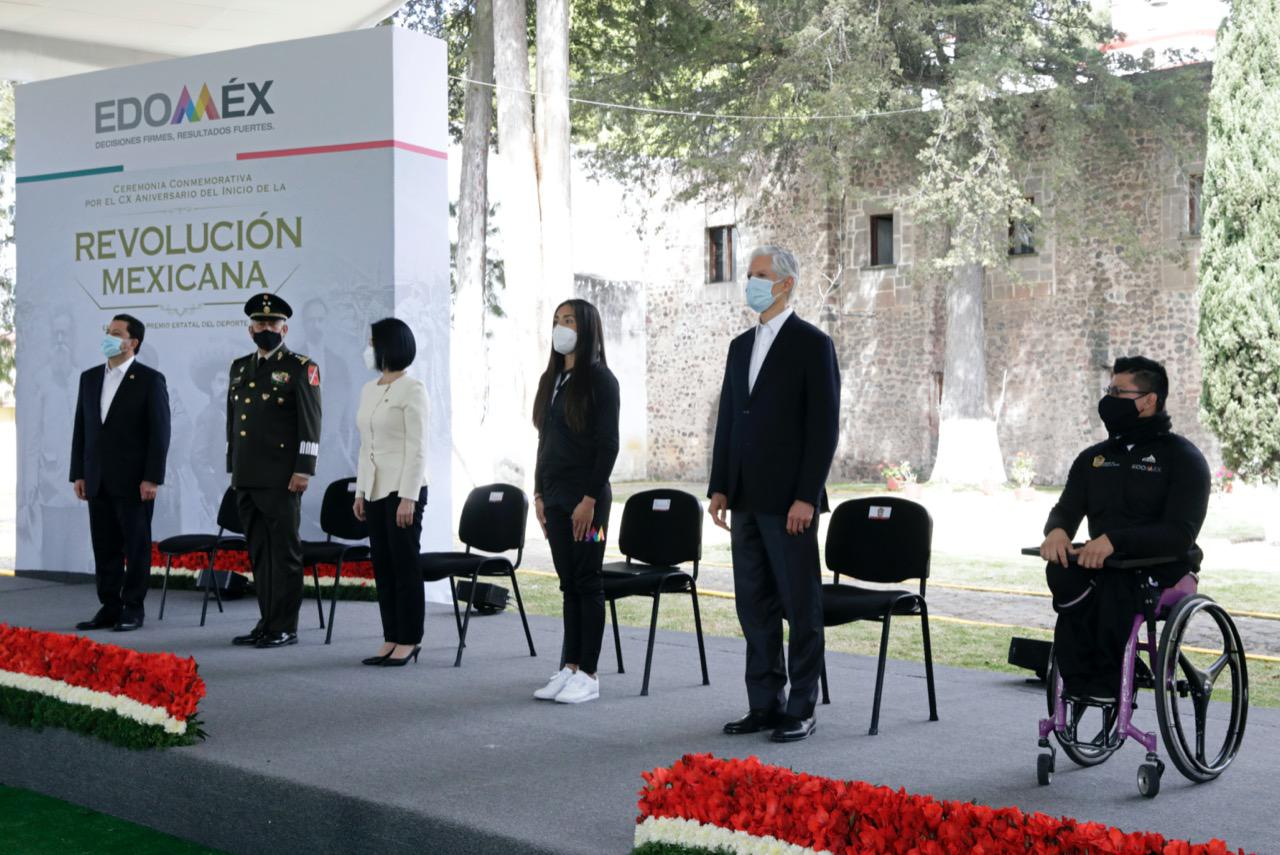 ENTREGA ALFREDO DEL MAZO PREMIO ESTATAL DEL DEPORTE 2020 Y ENCABEZA CONMEMORACIÓN DEL ANIVERSARIO 110 DE LA REVOLUCIÓN MEXICANA