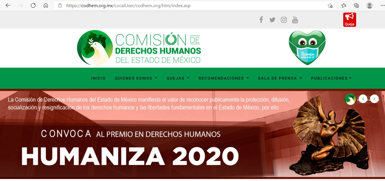CONVOCA LA CODHEM A PARTICIPAR EN EL PREMIO HUMANIZA 2020