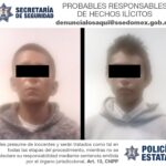Asaltantes de transporte público detenidos por la Policía Mexiquense en flagrancia.
