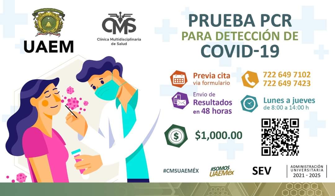 Pruebas para detectar COVID en la UAEM. 2021-10-24
