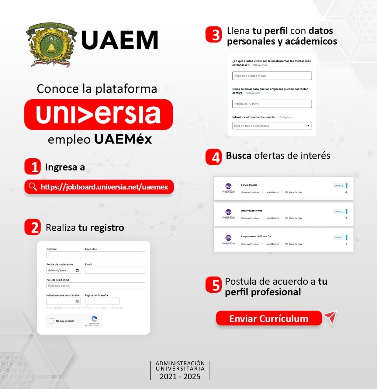 CUENTAN LOS UNIVERSITARIOS DEL EDOMÉX CON PLATAFORMA LABORAL UNIVERSIA-EMPLEO UAEM