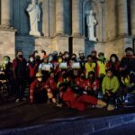 Justo antes de la salida de la Rodada Ciclista de Periodistas, frente a la Catedral de Toluca.