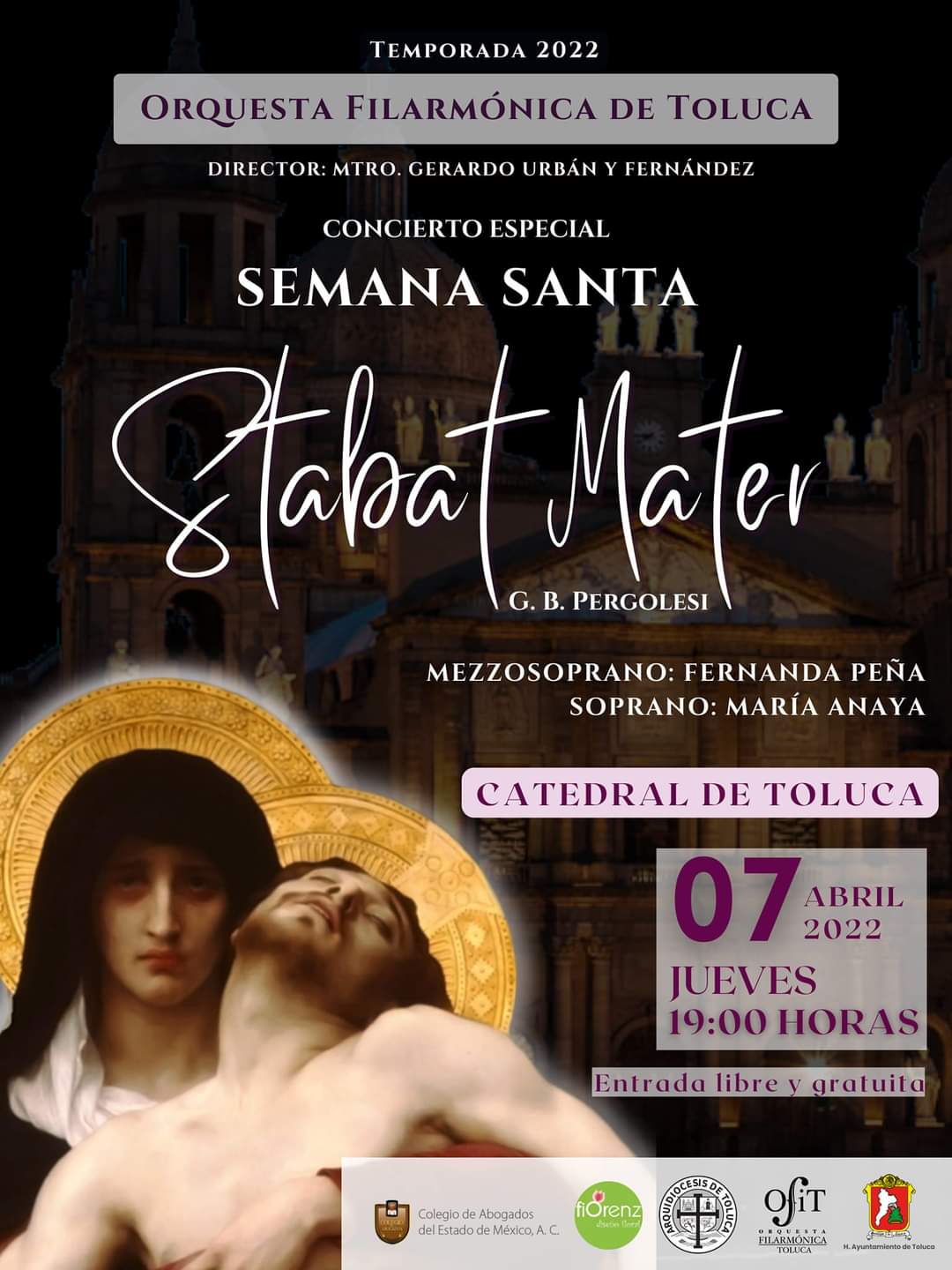 INVITA TOLUCA AL CONCIERTO ESPECIAL DE SEMANA SANTA