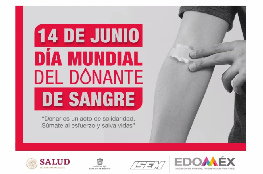 LLAMA SALUD EDOMEX A LA POBLACIÓN A DONAR SANGRE DE MANERA VOLUNTARIA