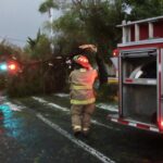Granizada en Metepec.- Loa elementos del Cuerpo de Bomberos estuvieron muy atareados en apoyo a la población. 22-VII-2022