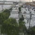 Granizada en Metepec. Tanto en zonas habitacionales como comerciales, el granizo y la lluvia cubrieron amplia superficie.