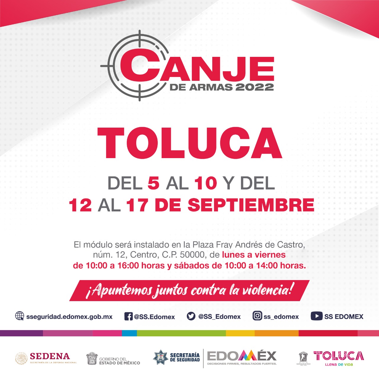 Canje de armas por dinero, en Toluca