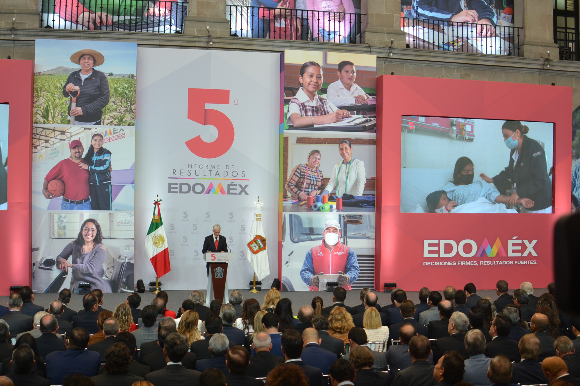 Rindió el Gobernador Alfredo del Mazo su 5o. Informe de resultados.