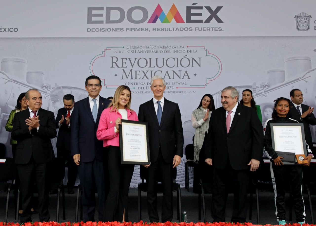 PRESIDE ALFREDO DEL MAZO CEREMONIA  POR EL 112 ANIVERSARIO DE LA REVOLUCIÓN Y ENTREGA EL PREMIO ESTATAL DEL DEPORTE 2022