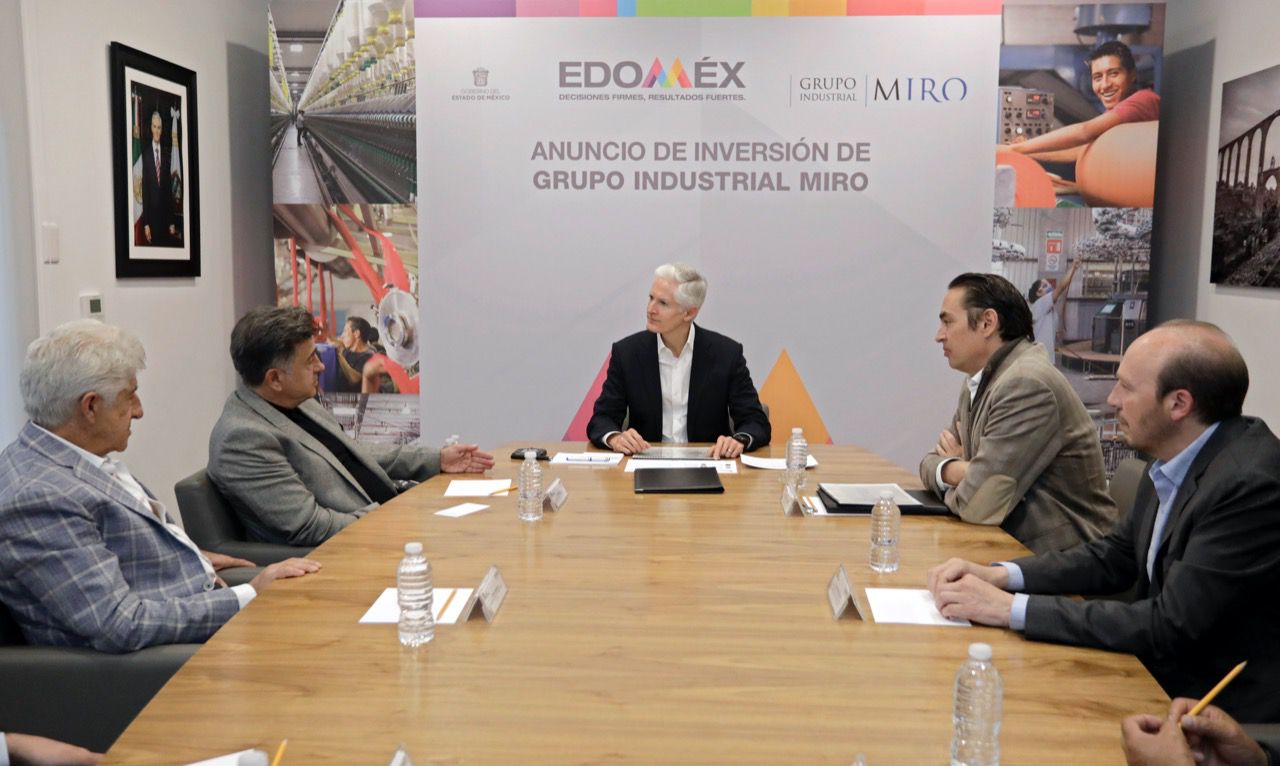 REFRENDA GRUPO INDUSTRIAL MIRO SU CONFIANZA EN EDOMÉX Y ANUNCIA INVERSIÓN POR 186 MDP: ALFREDO DEL MAZO