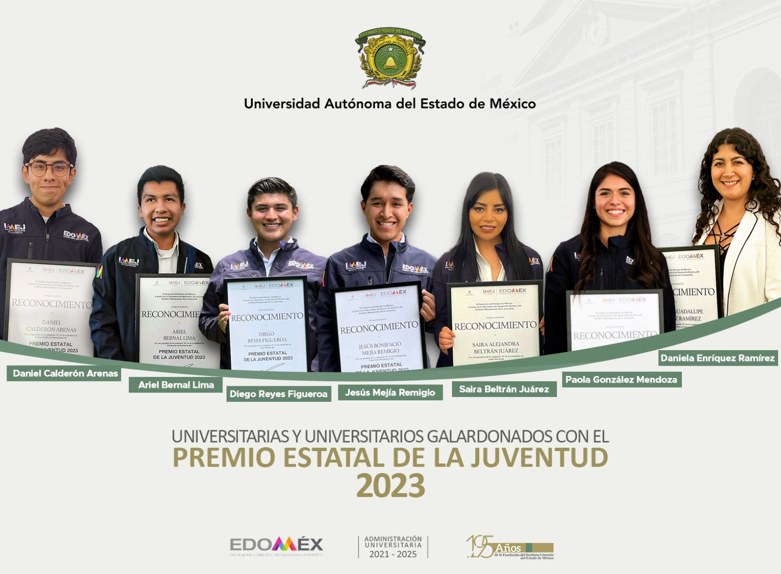 🎒🏵️📜 Estudiantes y egresados UAEMéx, reconocidos por inspirar a la juventud mexiquense