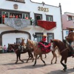 No podíann faltar los Charros en este desfile efectuado en Metepec con motivo de las Fiestas Patrias.