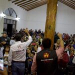 Centenares de petistas acudieron al acto en el que su partido se sumó a la candidaatura de Óscar Sánchez, del PRI, para Presidente Mnicipal.