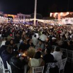 Otro aspecto de la Plaza Juárez de Metepec, en la cena para parejas invitada por el Ayuntamiento.