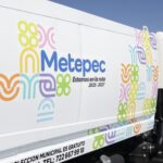 Uno de los nuevos camiones recolecxtores de residuos sólidos en el municipio de Metepec.