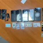 Celulares encontrados a los presuntos asesinos.