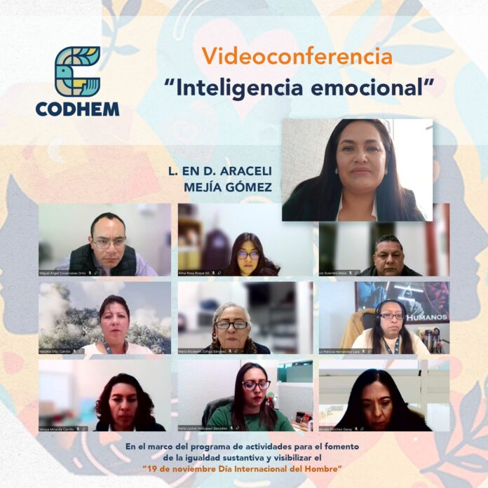 Videoconferencia de Araceli Mejía Gómez, coordinadora Jurídica y de Igualdad de Género de la Secretaría del Trabajo de la entidad.