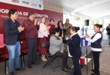 Delfina Gómez y Paty Zarza encabezaron arranque de Megajornada de Vacunación