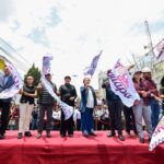 Acompaña Gobernadora Delfina Gómez a inicio de obra con tren de pavimentación “Diablo Dragón” en Toluca