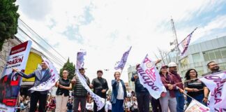 Acompaña Gobernadora Delfina Gómez a inicio de obra con tren de pavimentación “Diablo Dragón” en Toluca