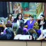 Cambio de directiva de 50 más 1. Ana Lilia Herrera entrega la Presidencia a la Dip. Mónica Álvarez, de Morena.Atestigua la gobernadora.