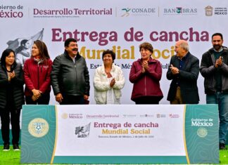 Continúa la entrega de canchas de fútbol del Mundial Social 2026 en el Estado de México