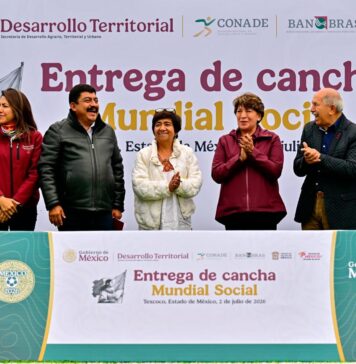 Continúa la entrega de canchas de fútbol del Mundial Social 2026 en el Estado de México