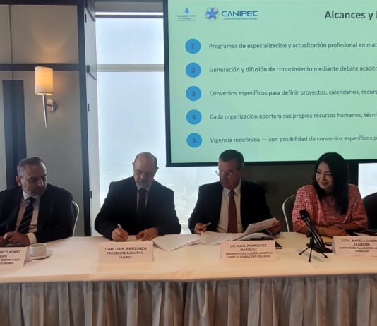 CANIPEC y el Consejo Consultivo del Agua firman convenio de colaboración para impulsar la gestión sustentable del agua en México