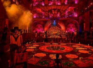 Inaugura Gobernadora Delfina Gómez Ofrenda Monumental de Día de Muertos en Palacio de Gobierno